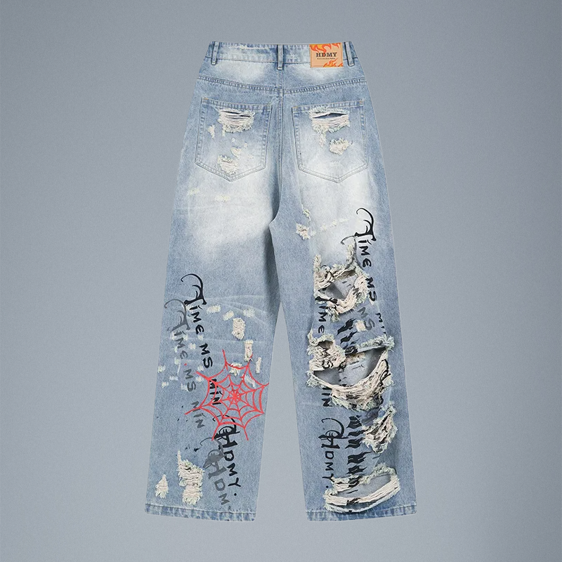 Vintage Blue Hip Hop Jeans