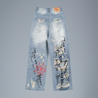 Vintage Blue Hip Hop Jeans