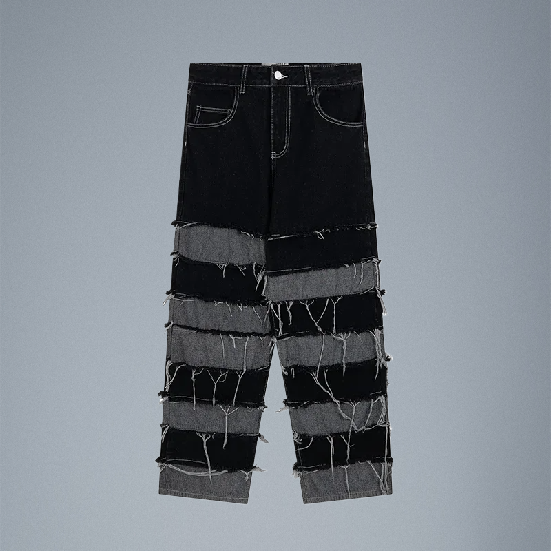 Draped Tassel Denim - Men's Hip Hop Luxe