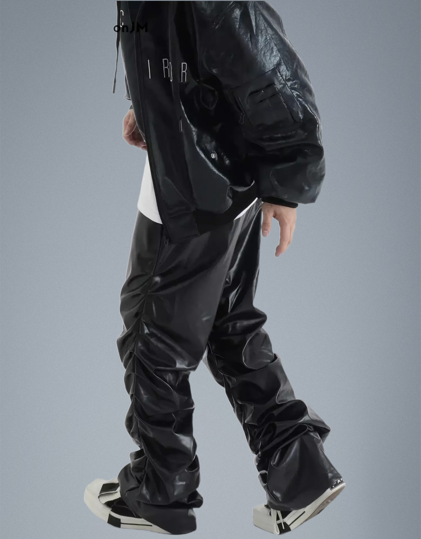 Urban Pleat Moto Leather Trousers