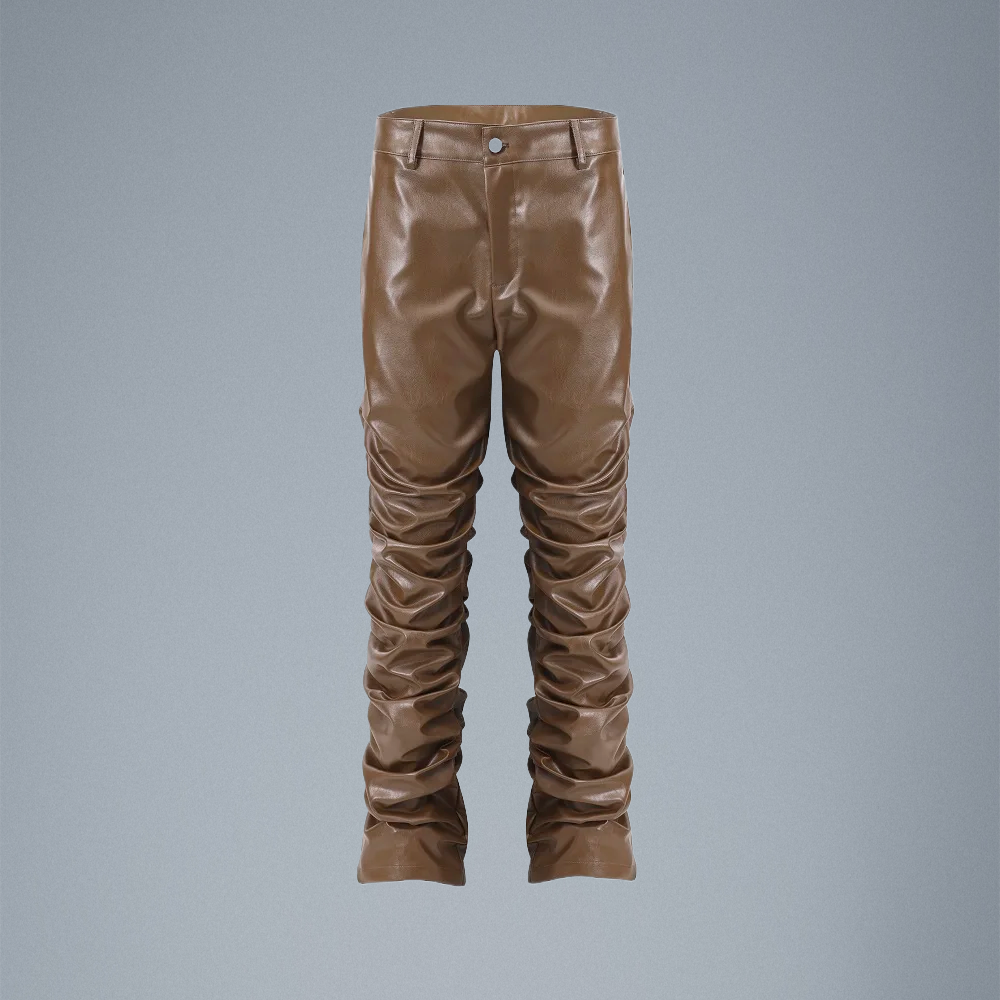 Urban Pleat Moto Leather Trousers