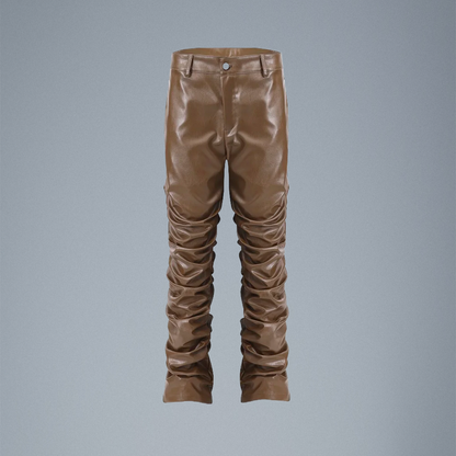 Urban Pleat Moto Leather Trousers