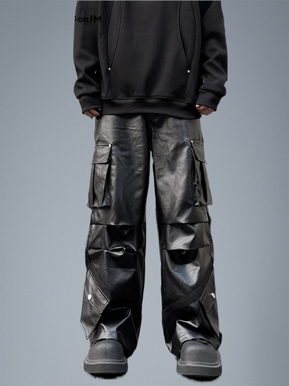 Vintage Tactical Leather Pants