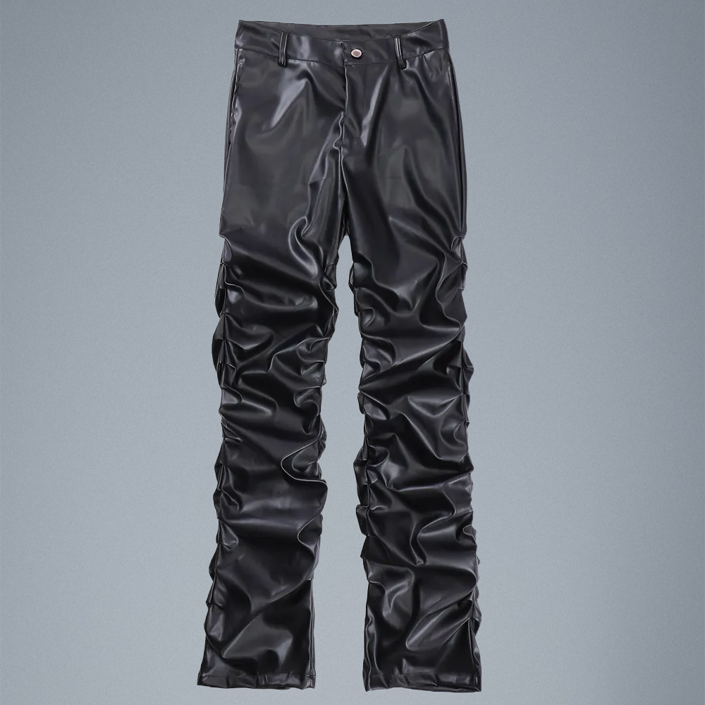 Urban Pleat Moto Leather Trousers