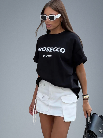 Chic Lettered Cotton Tee